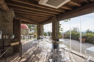 The restaurant of BeVedetta's relais on the Tuscany coast with sea view